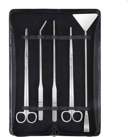 Aquarium Aquascaping Kit 5 en 1 INOX Aquarium Tank Plante Aquatique Outils Ensembles Pinces Ciseaux spatule (1/5)