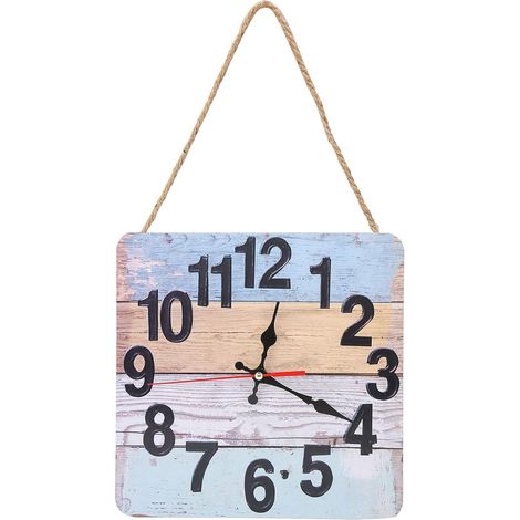 Horloge Murale Carrée - Mouvement Quartz Silencieux - Style Rétro Industriel - Pour Salon Chambre Bureau Café - 1 Pièce (1/5)