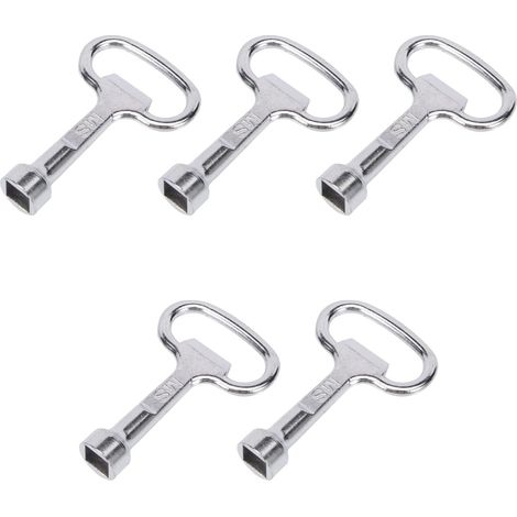 llaves de purga cuadradas de 8 mm para caja de radiador de medidor de agua y gas, aleación de zinc y plata.