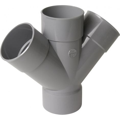 Nicoll – Croix PVC 45° FF 100 – Raccord d'évacuation 100 mm – Angle 45° pour évacuations efficaces – Installation plomberie