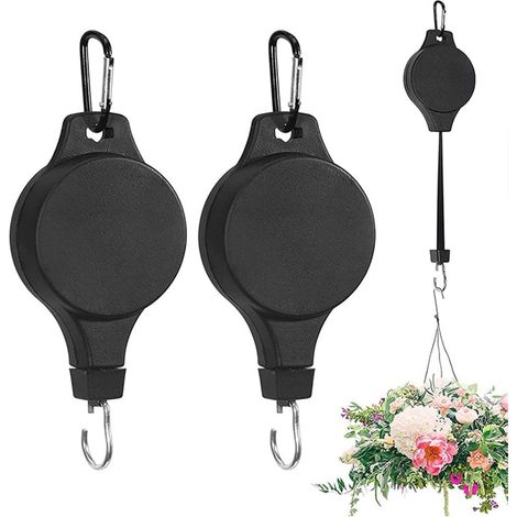Set mit 2 einziehbaren Pflanzenhaken - Für Vogelhäuser, Gartenampeln