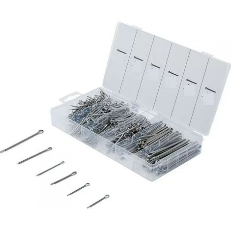 SET ASSORTIMENTO 555 COPPIGLIE PERNI FERMI DI SICUREZZA VARIE MISURE 555 PEZZI