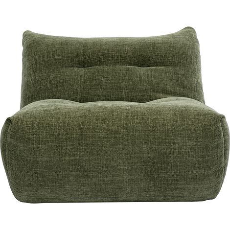 Poltrona lounge in tessuto effetto velluto testurato verde kaki BUMPY