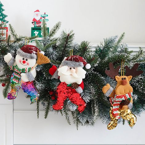 Pendentif De Noel En Paillettes - 21 X 15 Cm - Décoration Extérieure Et Intérieure - Pour Arbre De Noël Porte Salle De Séjour - 1 Pièce (1/5)