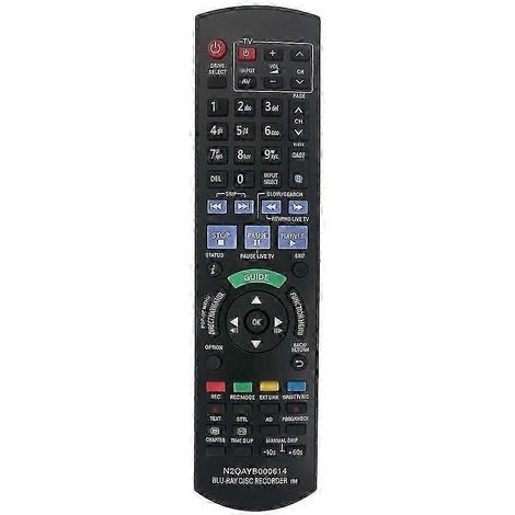 Télécommande de remplacement N2QAYB000614 pour lecteur DVD Blu-ray Panasonic DMR-BWT700EB, DMR-BWT700, DMR-BWT800EB et DMR-BWT800. (1/5)