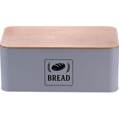 Panera con tapa de bambú - Diseño retro, carcasa metálica