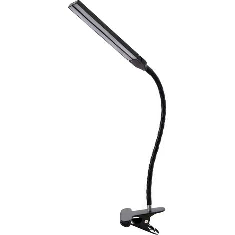 Lampe de bureau à clipser, double tête, soins oculaires, veilleuse LED à intensité variable, pour étudiants, enfants, bureau, lecture, chevet, noir