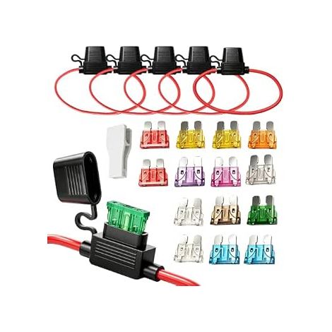 5PCS Porte-Fusible 12V en Ligne, avec 14 Fusible Standard ATC/ATO de 2A-35A (1/5)