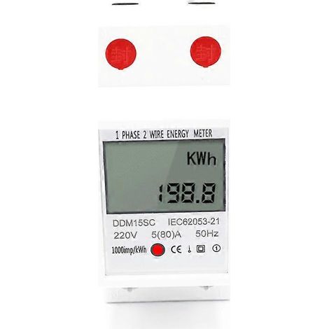 Compteur d'énergie électrique, compteur de consommation électrique, 5-80 A 220 V 50 Hz (1/5)
