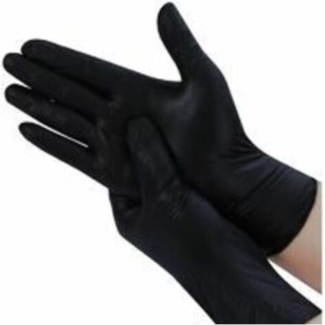 Gants nitrile taille M (100 unités), Gants nitrile jetables, Gants nitrile noirs, Gants jetables noirs, Gants nitrile (taille S, SANS LATEX) (1/4)