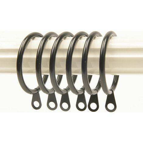 Lot de 20 anneaux de rideau de douche pour tringle de fenêtre de douche de salle de bain (noir) (1/5)