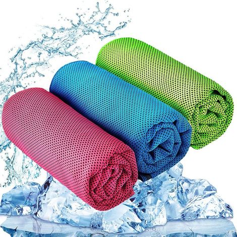 Serviette Rafraîchissante - Microfibre 80 x 30 cm - Pour Sport Yoga Camping Voyages - Lot de 3