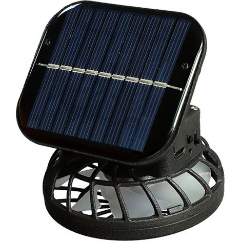Ventilateur portable rechargeable USB solaire 1000mAh, refroidissement clip casquette, batterie électrique mains libres (1/5)