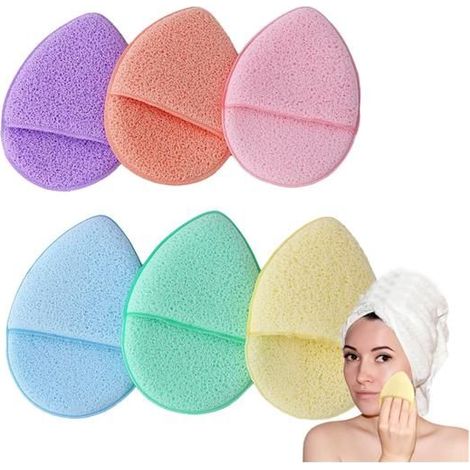 6 Pièces gants toilette gant douche gant toilette bebe Gants de douche en éponge Avec lanière,couleur (1/5)