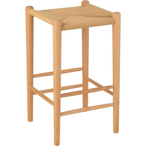 Tabouret de Bar en Bois "Orient" 66cm Naturel (1/5)