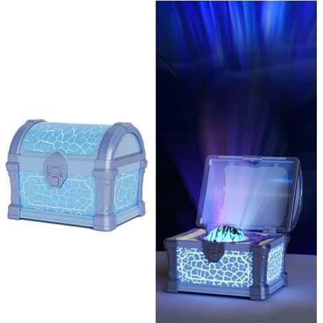 Veilleuse magique en forme de coffre au trésor avec projecteur d'aurores boréales, projecteur d'étoiles, lumière galaxie pour chambre à coucher, télécommande, éclairage d'ambiance LED pour décoration (1/5)