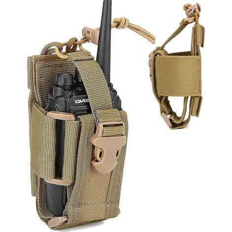Pochette tactique pour intercom, couleur kaki, étui pour talkie-walkie pour activités de plein air et équipement CS (1/5)