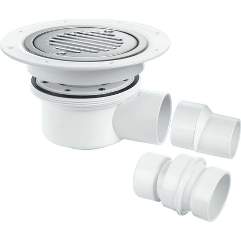 McAlpine TSG52SS-SL-SC Two-Piece 50mm Water Seal Trapped Gully, Clamp Ring and Cover Plate, 2" Horizontal Outlet and 2" x 1½" Socket Reducer (1/2)