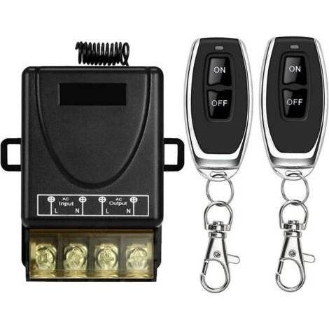 Interrupteur Télécommande Sans Fil - 433 Mhz - 30 A - AC 85-265 V - Pour Lumière Pompe À Eau Appareils Ménagers - 1 Récepteur + 2 Télécommandes (1/5)