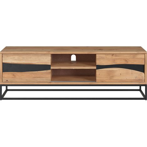 Soporte de TV de madera de acacia maciza y metal 140 cm - Alabama