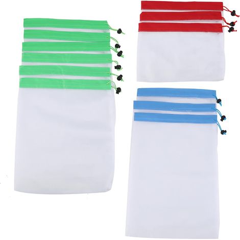 Set of 12 Polyester Storage Bags for Fruits, Vegetables, Toys and Organization (1/5)