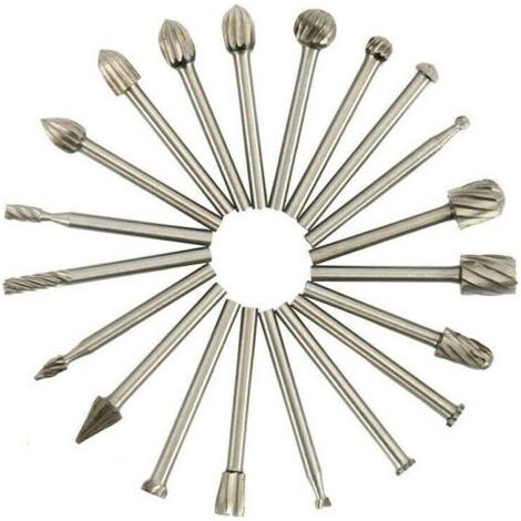 Abrasif bricolage forets rotatifs outil carbure bavure ensemble tête de meulage biseauté - 20 pièces