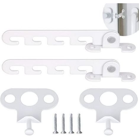 Fensterheber-Begrenzer, 2er-Set mit 4 Schrauben, verstellbar, kindersicher, weiß (1/5)
