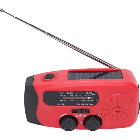 Radio à Manivelle d'urgence, Batterie Rechargeable 2000 MAh NOAA (1/5)