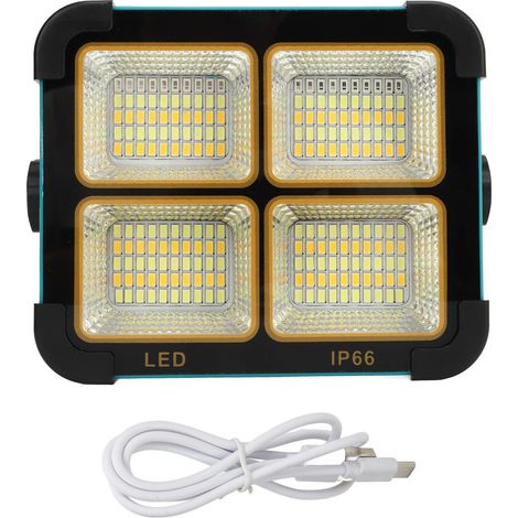 Lampe de travail LED rechargeable solaire 100 W 10000 lm IP66 (1/5)