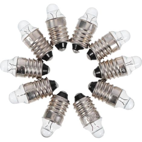 Packung mit 10 Miniatur-LED-Schraubbirnen für Taschenlampen, Bastelarbeiten und kleine Haushaltsgeräte. (1/5)