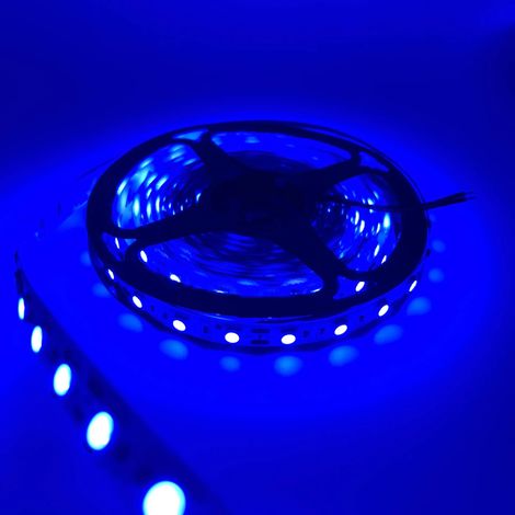 Bande LED 5050 (Bleu - 24 V CC) de 5 m, étanche, 60 LED RGB, pour éclairage extérieur/sous-marin. (1/5)