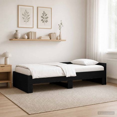 Estructura de cama con cabecero Roble Negro 80 x 200 cm (1/5)