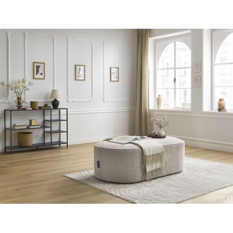 BOBOCHIC - Pouf pour canapé modulable ROUSSEAU tissu texturé Beige (1/5)