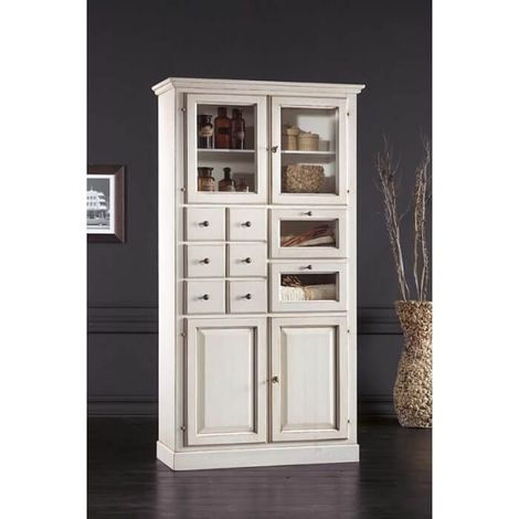 Dispensa Alta Legno Cucina Colori mobili tempesta: Bianco opaco