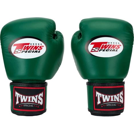 Guantes de boxeo Twins Special BGVL3 de 12 oz, color verde. (1/5)