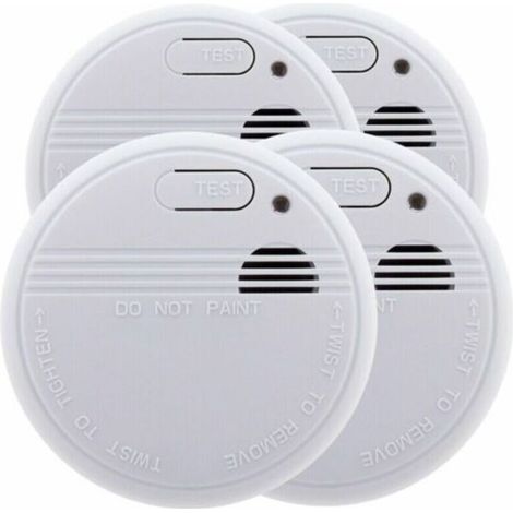 Lot de 4x détecteurs de fumée NF - Garantie 5 ans - Autonomie 3 ans - Livrés avec pile et accessoires de pose (1/2)