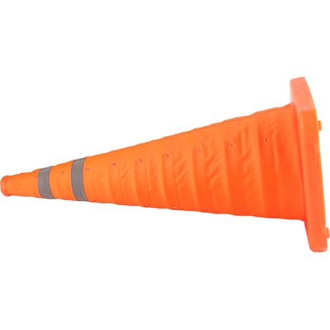 Cône de signalisation routière pliable et rétractable 70x29x29 cm en PE PP avec bande réfléchissante pour stationnement et sécurité, 1 pièce (1/5)
