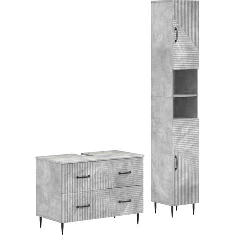 Ensemble de 2 meubles de salle de bain HAARLEM Gris béton vidaXL (1/5)