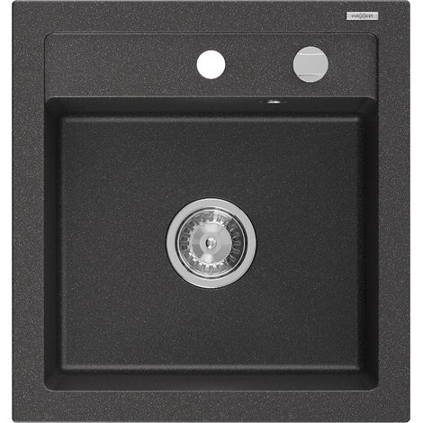 Mexen Vito 1-Becken-Granit-Spüle 520 x 490 mm, Schwarz gesprenkelt - 6503521000-76