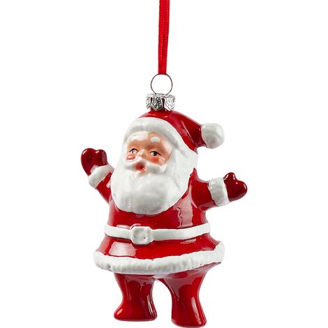 EDG Enzo De Gasperi Addobbo Natale Babbo H 10 Cm L 6 Cm L 8 Cm Bianco Rosso