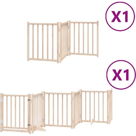 Maison Exclusive - Cancello per Cani con Porta Pieghevole 9 Pannelli 450 cm Pioppo