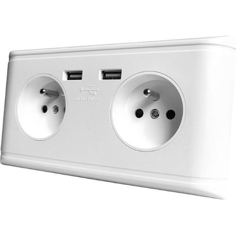Multi-Fonctionnelle UE Prise Murale Prise de Courant Prise avec Double Port USB for Chargeur de téléphone 250V (1/4)