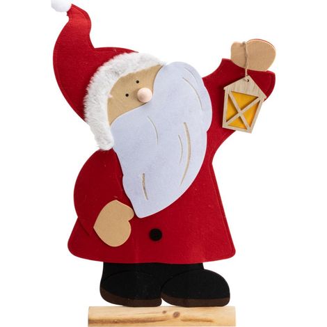 TrendLine Dekofigur Weihnachtsmann mit Holzaufsteller 54x8x81cm Weihnachten Xmas (1/3)