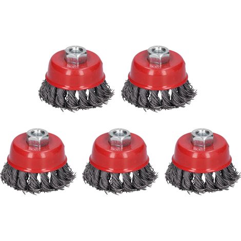 5 pièces Brosses Métalliques en Forme de Bol à Montage M10 pour Polissage et Nettoyage (1/5)