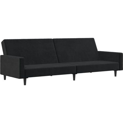 Canapé Sofa-lit 2 places noir velours (1/5)
