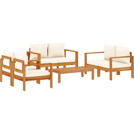 Maison Exclusive - Salon de jardin avec coussins 5 pcs Bois d'acacia solide (1/5)