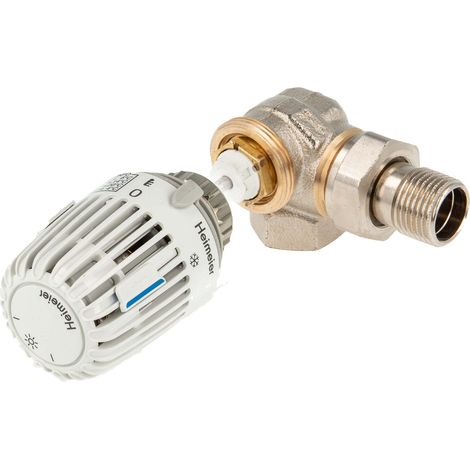 tecuro Kombi-Set Thermostatkopf K mit Nullstellung und Ventilunterteil V-exact II, DN 15 - Winkeleck links (1/5)