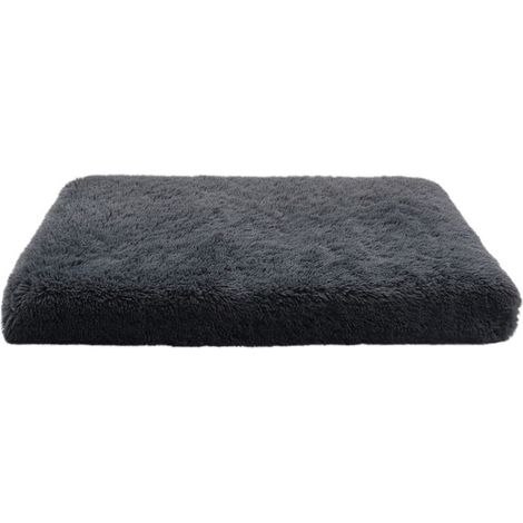 Coussin carré en peluche gris foncé pour chien et chat, 40 x 30 x 5 cm, doux et moelleux, idéal pour un sommeil profond, 1 pièce