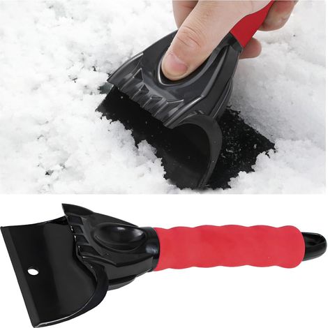 Pelle à glace en plastique, brosse à neige, pelle à glace en plastique rouge, pelle à neige pour pare-brise de voiture, pelle à glace, dégivrage, dégivrage