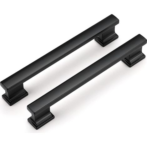 YMYNY 5er-Pack schwarze Möbelgriffe, 128 mm Lochabstand, Vintage-Küchengriffe, Schubladengriffe aus Aluminiumlegierung, Küchenschrankgriffe, Badezimmerschrankgriffe (1/5)